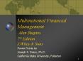 Multinational Financial Management Alan Shapiro 7th Edition J.Wiley PowerPoint PPT Presentation