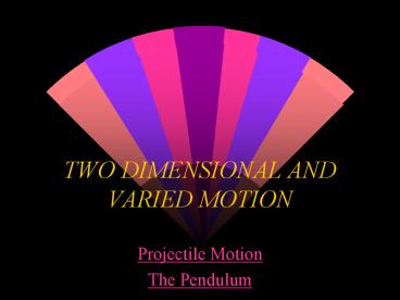 TWO DIMENSIONAL AND VARIED MOTION