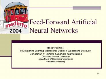 FeedForward Artificial Neural Networks