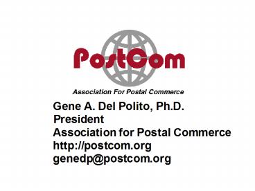 Key Elements of Postal Reform Bill P'L' 109435