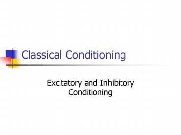 Classical Conditioning