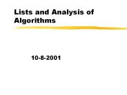 Lists and Analysis of Algorithms