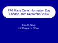 FP6 Marie Curie Information Day London, 15th September 2003 PowerPoint PPT Presentation