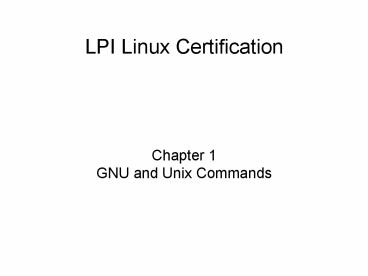 LPI Linux Certification