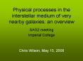 Physical processes in the interstellar medium of very nearby galaxies: an overview PowerPoint PPT Presentation