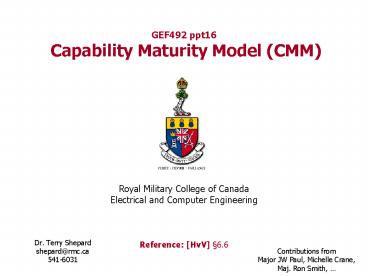 GEF492 ppt16 Capability Maturity Model CMM