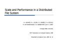 Scale and Performance in a Distributed File System PowerPoint PPT Presentation