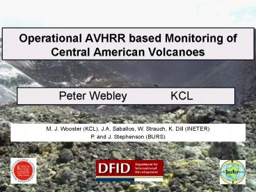 Operational AVHRR based Monitoring of Central American Volcanoes