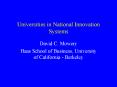 Universities in National Innovation Systems PowerPoint PPT Presentation