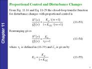 Proportional Control and Disturbance Changes