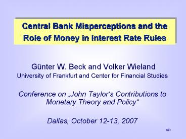 Gnter W' Beck and Volker Wieland