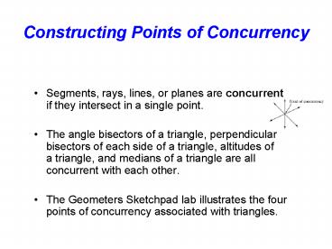 Constructing Points of Concurrency