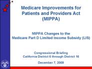 MIPPA Changes to Medicare Part D LIS
