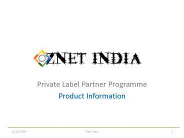 ZNET Private Label Product Information
