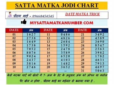 SATTA MATKA LIFETIME TRICK RUNNING FROM 1974
