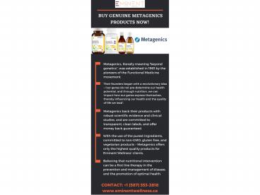 Metagenics Products Calgary