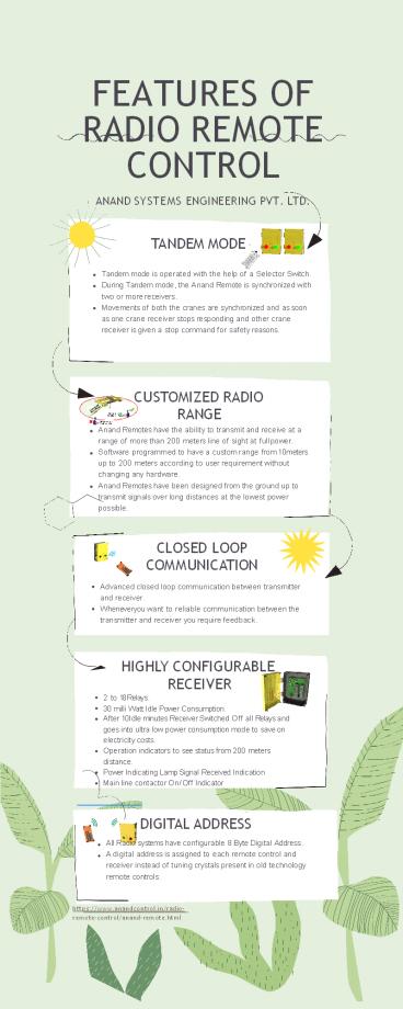 Radio Remote control for EOT cranes in India