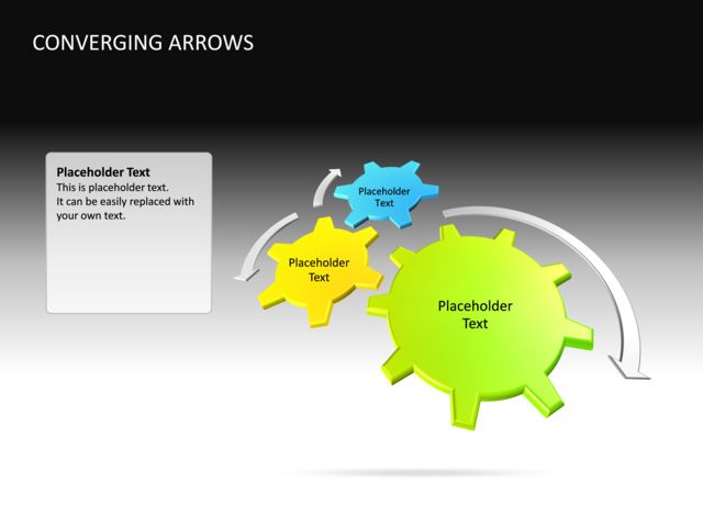 PowerPoint Slide - Converging Arrows Diagram - 3D - Multicolor - 3 ...
