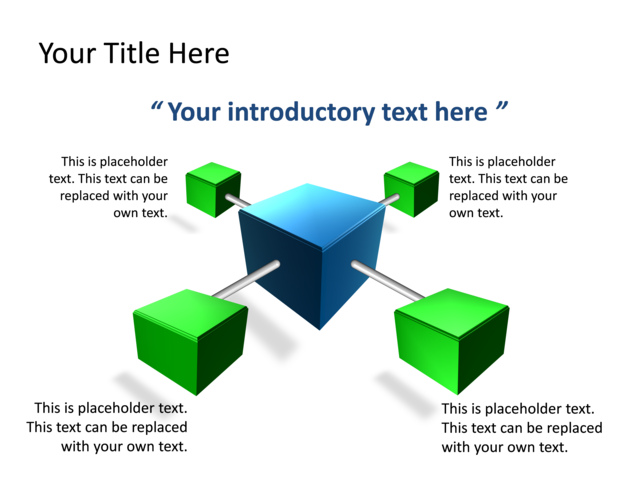 PowerPoint Slide - diagram-cube-3d-green-5-cubes-tg-137