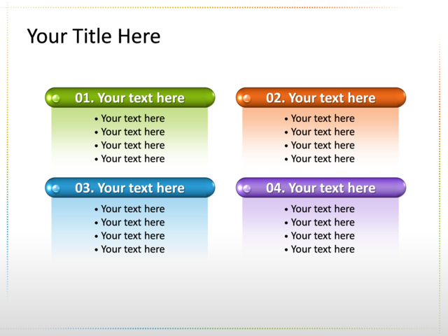 PowerPoint Slide - list-diagram-multicolor-4-bars-tg-4