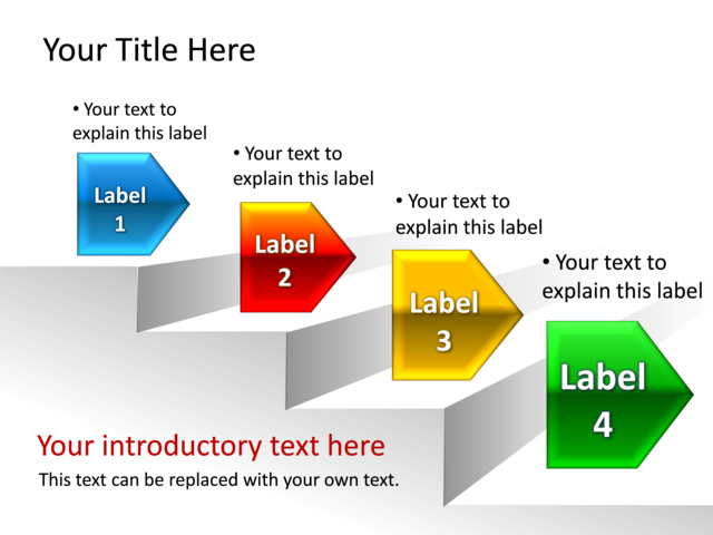 PowerPoint Slide - step-diagram-3d-multicolor-4-step-tg-519