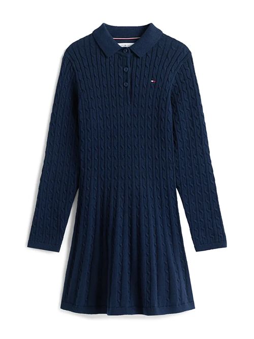 Tommy Hilfiger per bambini vestito. Flared modello realizzato in maglia in cotone. TOMMY HILFIGER | KG0KG08789JC1G