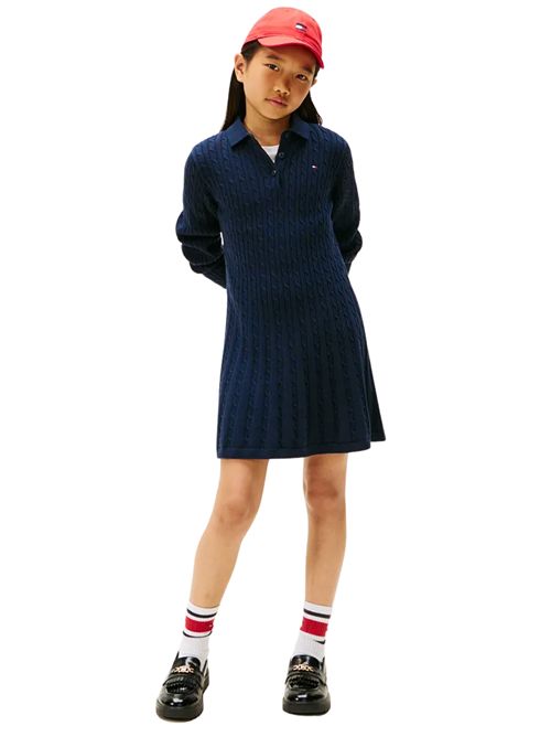 Tommy Hilfiger per bambini vestito. Flared modello realizzato in maglia in cotone. TOMMY HILFIGER | KG0KG08789TC1G