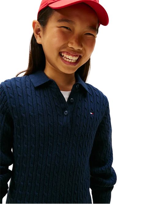Tommy Hilfiger per bambini vestito. Flared modello realizzato in maglia in cotone. TOMMY HILFIGER | KG0KG08789TC1G