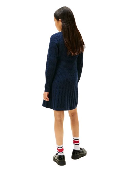 Tommy Hilfiger per bambini vestito. Flared modello realizzato in maglia in cotone. TOMMY HILFIGER | KG0KG08789TC1G