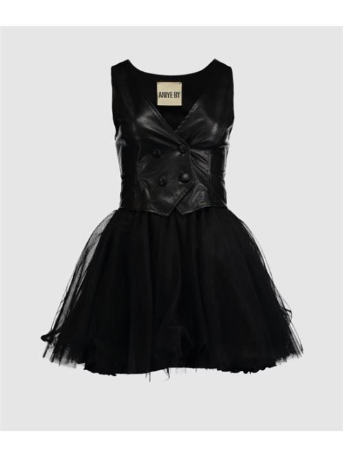 Abito corpetto ecopelle c/gonna tulle ANIYE BY | 18177600002