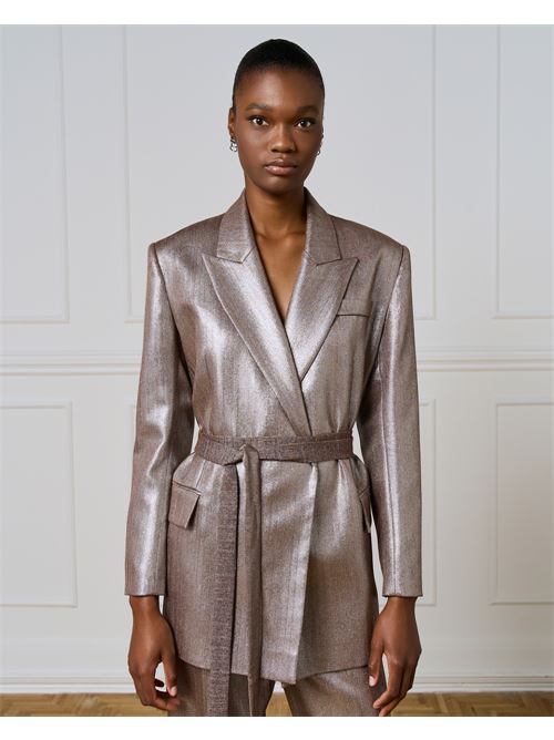 Blazer laminato c/cintura ACCESS | 54-1054-143-GRE