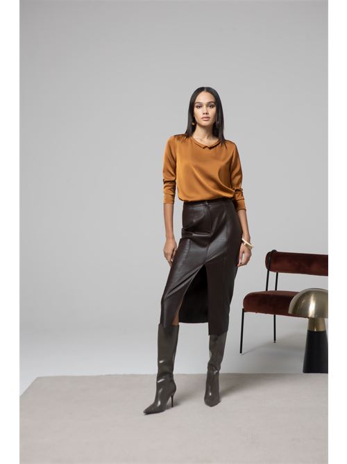 Gonna tubino effetto martellato HANITA | H.G1007.4453-MOR