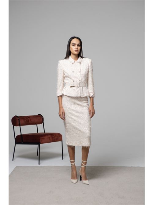 Gonna tubino paillettes HANITA | H.G1010.4460-CRE