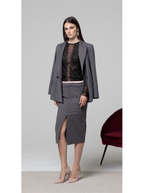 Gonna tubino gessato diamanti HANITA | H.G948.4423-GRI