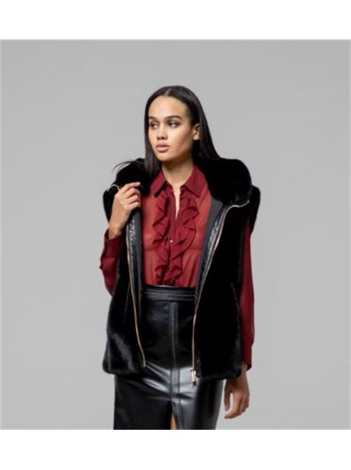 Gilet c/inserti ecopelliccia HANITA | H.J1234.4483-NER
