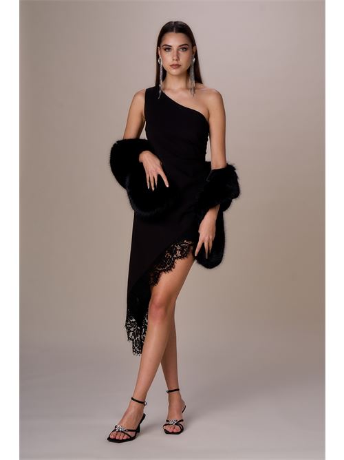 Abito monospalla asimmetrico c/pizzo NO SECRETS | 253NS007-LIQ