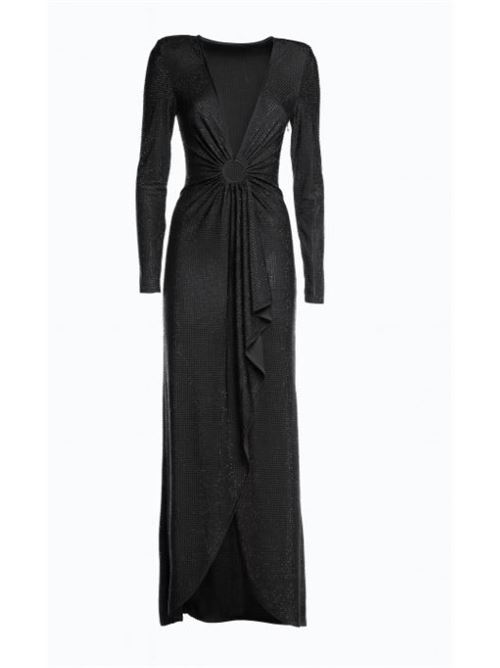 Abito lungo scollo V full strass c/anello TWENTYFOURHAITCH | IPEK-NER