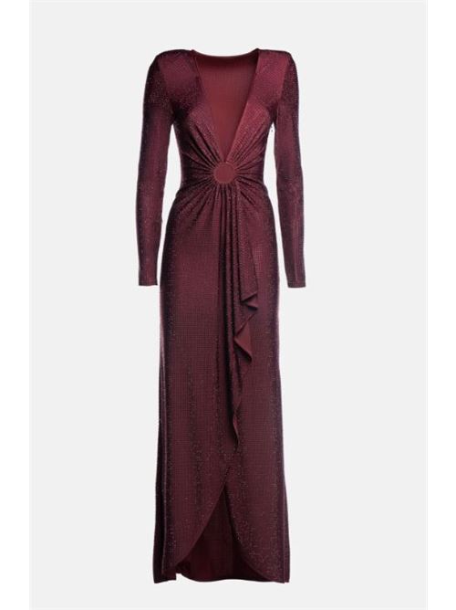 Abito lungo scollo V full strass c/anello TWENTYFOURHAITCH | IPEK-PRU