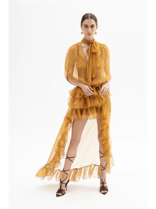 Abito corto avanti lungo dietro c/ balze ACTUALEE | AB4133-CAR