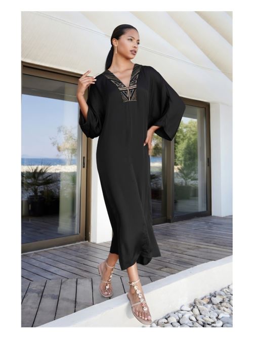 Abito m/kimono c/greca lurex AGGEL | SS63107KF-BLA