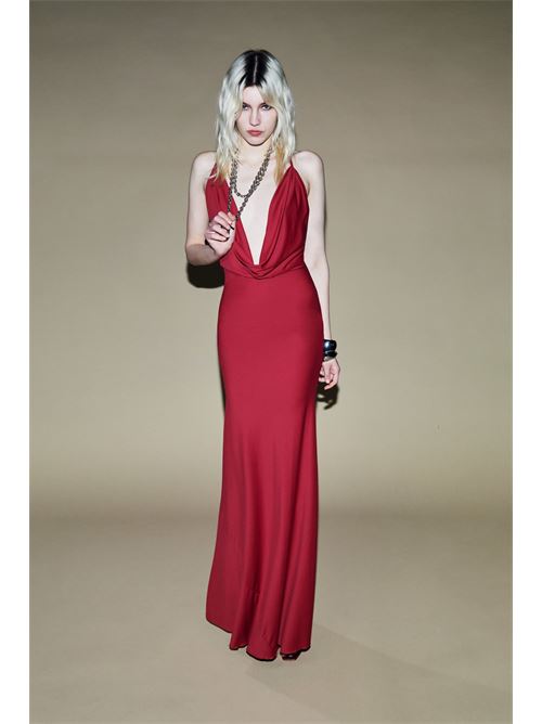 Abito lungo scollo profondo c/incrocio schiena ANIYE BY | 185223-02496