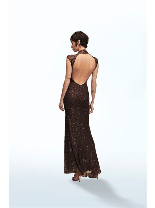 Abito lungo tulle ricamato c/paillettes ANIYE BY | 185247-02481