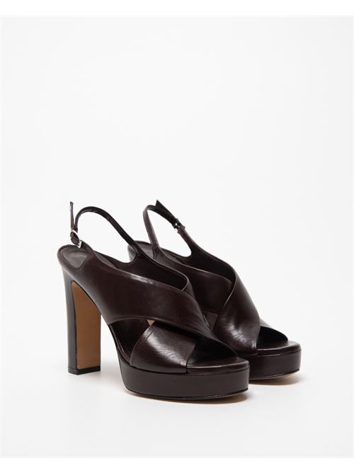 Sandalo nappa c/fasce incrociate tacco 9cm c/platform GUGLIELMO ROTTA | GALA-AFR