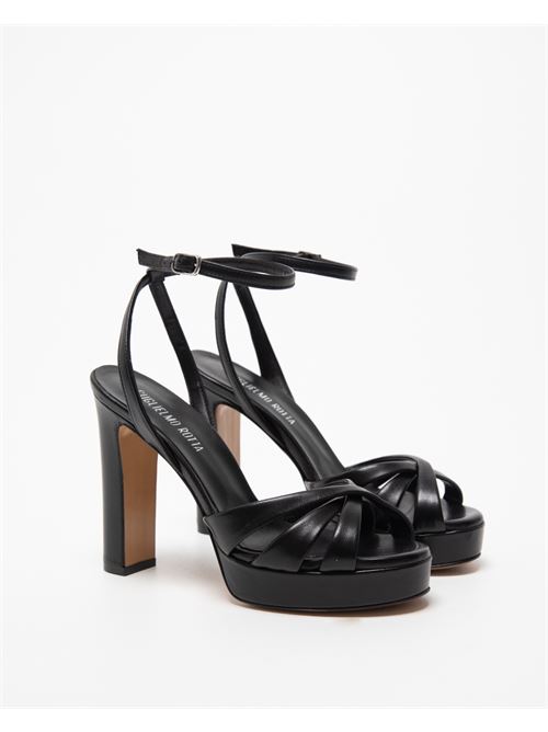 Sandalo nappa c/fasce incrociate tacco 9cm c/platform GUGLIELMO ROTTA | GLYNE-BLA