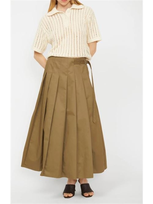 Gonna pieghe con fibbia ISABELLE BLANCHE | G021-T001-VER