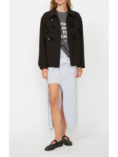 Caban con zip e dettagli ricami ISABELLE BLANCHE | J097-T005-NER