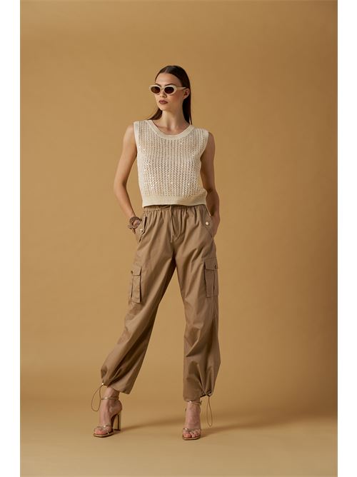 Pantalone cargo cotone c/bottoni oro NO SECRETS | 261NS033-MOC