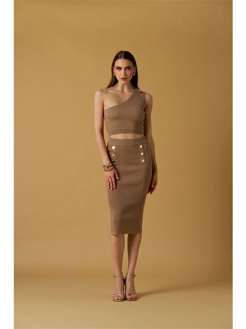 Gonna tubino filo c/bottoni oro NO SECRETS | 261NS055-MOC