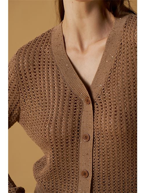 Cardigan crochet c/paillettes NO SECRETS | 261NS063-MOC