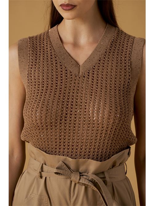 Gilet crochet c/paillettes NO SECRETS | 261NS064-MOC